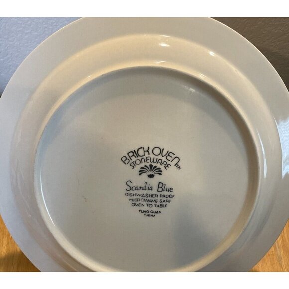 Brick Oven Stoneware Scandia Blue Dinner Plate‎ 10.5 Inch Vintage MCM Floral - Picture 3 of 3